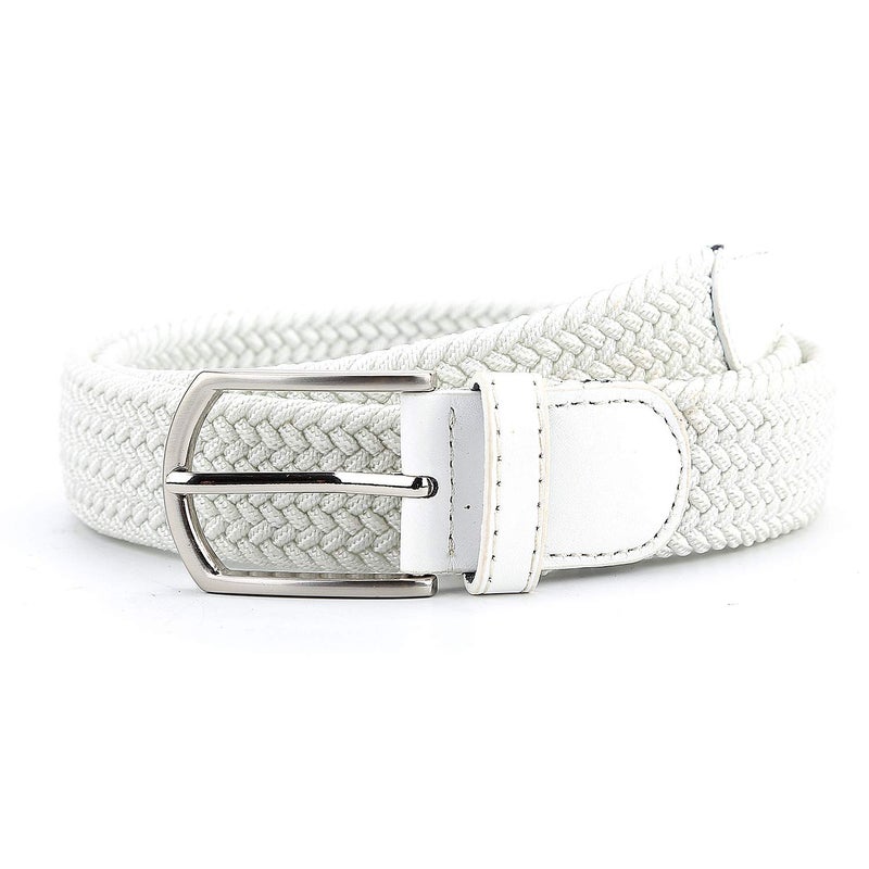 Radmire Braided Canvas Woven Elastic Stretch Belts for Men/Women/Junior with Multicolored (White, XX-Large/44-46" Waist) - Image 2